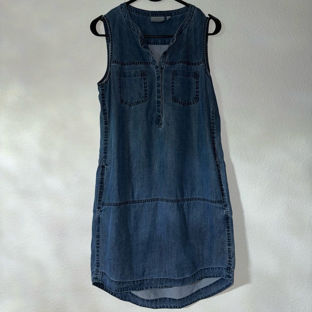 Athleta-Chambray Hana Henley Dress- size xs